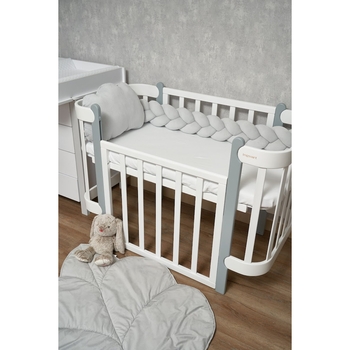 Бампер-косичка Twins Ego, 3-х прядна, 240 см, сірий (2020-K3-240E-10) - Pampik - 2