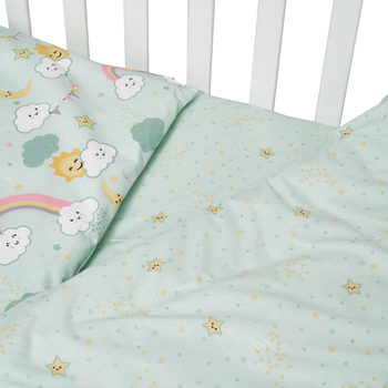 Комплект постільної білизни Twins Sky, 120х90 см, 4 предмети, ментоловий (3023-TS-14) - Pampik - 3