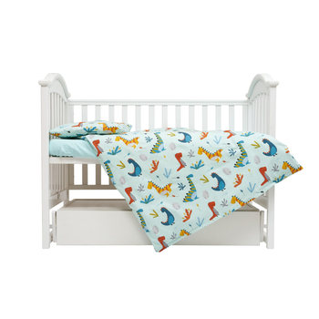 Комплект постельного белья Twins Comfort Soft Динозаврик, фланель, 3 предмета, мятный (3010-TS-14D) - Pampik - 2