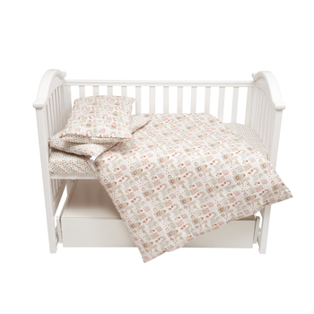 Комплект постільної білизни Twins Be Happy, 4 предмети, бежевий (3078-TBH-02) - Pampik