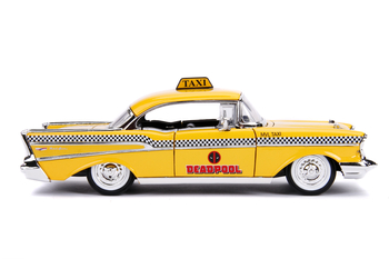 Машина металева Jada Марвел. Жовте таксі Чеві Бел Ейр (1957) з фігуркою Дедпула, 1:24, жовтий (253225001) - Pampik - 9