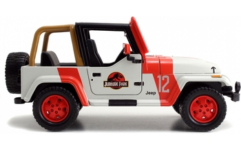 Машина металева Jada Парк Юрського періоду Джип Вранглер (1992), 1:24, білий з червоним (253253005) - Pampik - 4