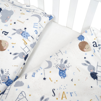 Комплект постільної білизни Twins Comfort Soft Rabbits, фланель, 3 предмети, блакитний (3010-TS-04R) - Pampik - 5