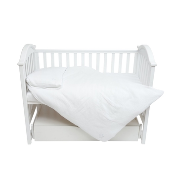 Комплект постільної білизни Twins Muslin, 3 предмети, білий (3031-TM-01) - Pampik