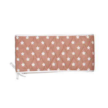 Бампер Twins Premium Зірочка, стьобаний, 360х30 см, теракотовий (2011-BTC360-17) - Pampik