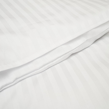 Комплект постільної білизни Twins Striped Satin, 3 предмети, білий (3055-TSS-01) - Pampik - 2