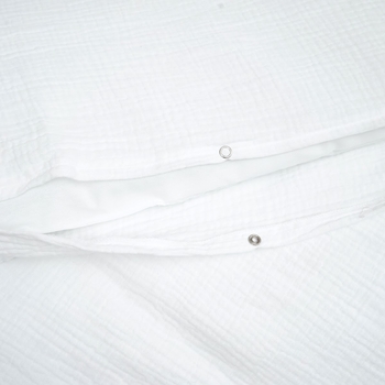 Комплект постільної білизни Twins Muslin, 3 предмети, білий (3031-TM-01) - Pampik - 4