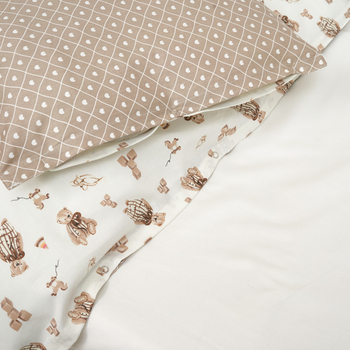 Комплект постільної білизни Twins Satin Limited Love bears, 4 предмети, бежевий (3026-TSL-02LB) - Pampik - 4