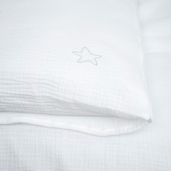 Комплект постільної білизни Twins Muslin, 3 предмети, білий (3031-TM-01) - Pampik - 3