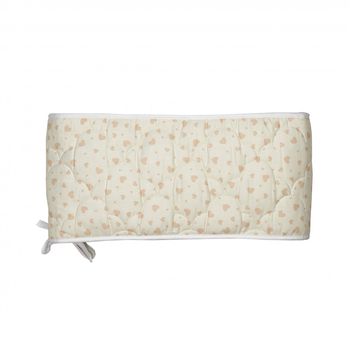 Бампер Twins Premium Сердечка, стьобаний, 360х30 см, бежевий (2011-BTC360-02) - Pampik