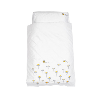 Комплект постільної білизни Twins Ромашка, сатин, 3 предмети, білий (3056-TR01) - Pampik