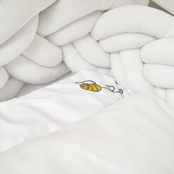 Комплект постільної білизни Twins Ромашка, сатин, 3 предмети, білий (3056-TR01) - Pampik - 6