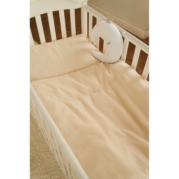 Комплект постільної білизни Twins Muslin, 3 предмети, світло-бежевий (3031-TM-202) - Pampik - 4