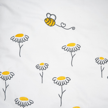 Комплект постільної білизни Twins Ромашка, сатин, 3 предмети, білий (3056-TR01) - Pampik - 4