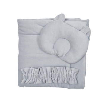 Набір Twins Ego: плед, подушка та резинка, сірий (1497-НТЕ-10) - Pampik - 2