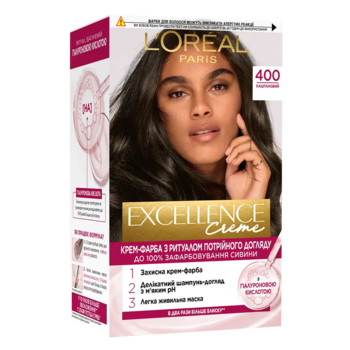 Фарба для волосся L’Oréal Paris Excellence Creme, відтінок 4.00 (каштановий), 176 мл - Pampik