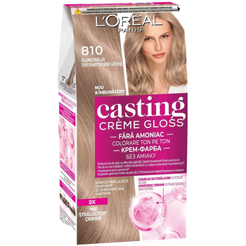 Фарба-догляд для волосся L'Oreal Paris Casting Creme Gloss відтінок 810 світло-русявий перламутровий, без аміаку, 120 мл - Pampik