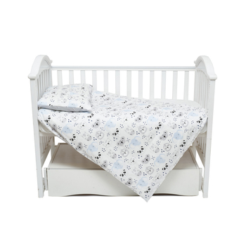 Комплект постельного белья Twins Zoo, 120х90 см, 4 предмета, голубой (3022-TZ-04) - Pampik