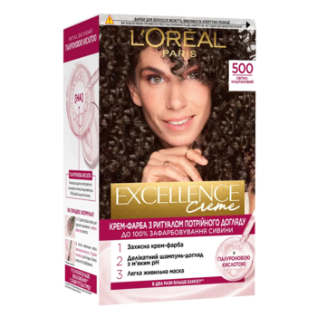 Фарба для волосся L'Oreal Paris Excellence Creme відтінок 5.00, світло-каштановий, 176 мл - Pampik