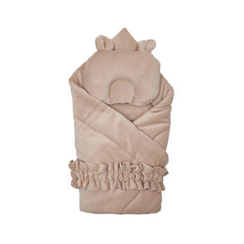 Набір Twins Ego: плед, подушка та резинка, бежевий (1497-НТЕ-02) - Pampik