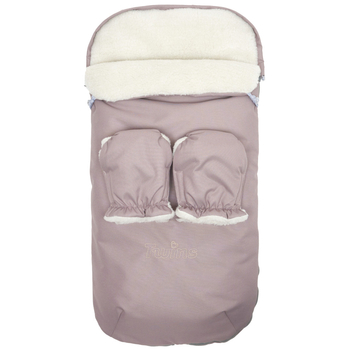 Конверт прогулянковий Twins Silver з рукавицями, latte латте (9012-SNA-201) - Pampik