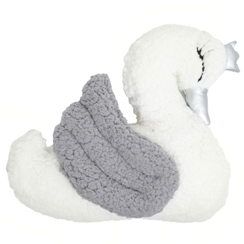 Бампер-подушка Twins Лебедь Teddy, 36х36х15 см, серый (7099-DLT-10) - Pampik