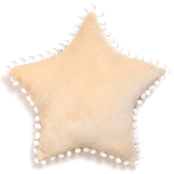 Бампер-подушка Twins Зірочка Маршмелоу, велюр, 37х37 см, бежевий (2020-BTZM-02) - Pampik - 2