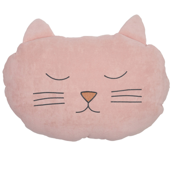 Бампер-подушка Twins Котик, велюр, 50х30 см, пудровый (7099-BPC-24) - Pampik