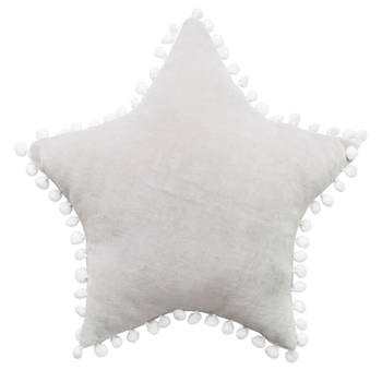 Бампер-подушка Twins Зірочка Маршмелоу, велюр, 37х37 см, сірий (2020-BTZM-10) - Pampik