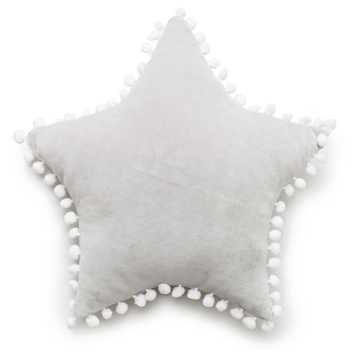 Бампер-подушка Twins Зірочка Маршмелоу, велюр, 37х37 см, сірий (2020-BTZM-10) - Pampik - 2