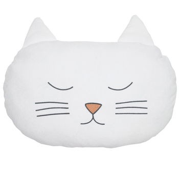 Бампер-подушка Twins Котик, велюр, 50х30 см, белый (7099-BPC-01) - Pampik