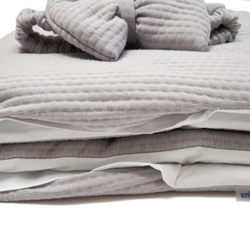 Конверт-плед Twins Cotton New, зі зйомним наповненням, 90х90 см, сірий (9026-TCN-10) - Pampik - 3