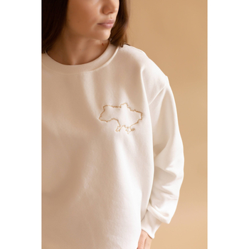 Свитшот Twins утепленный с вышивкой, р.M, ecru, беж светлый (W-202-ST-M-202) - Pampik - 4