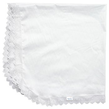 Набір для хрещення Twins: крижма 90x90 см і сукня р.56, сатин, білий (1407-NXD-56-01) - Pampik - 3