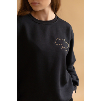 Свитшот Twins утепленный с вышивкой, р.S, black, черный (W-202-ST-S-13) - Pampik - 3