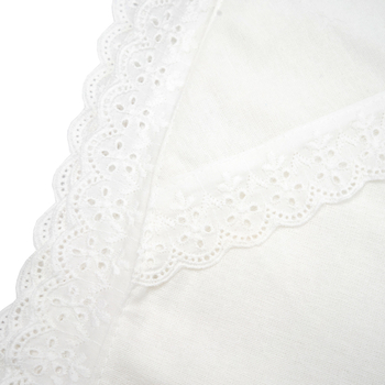 Крыжма Twins, фланель с кружевом, 100x100 см, белый (1406-КТF-100/100-01) - Pampik - 2