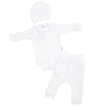 Набір на виписку Twins для хлопчика, 3 предмета, інтерлок, р.56, white, білий (W-190-TХ-56-01) - Pampik
