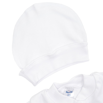 Набір на виписку Twins для хлопчика, 3 предмета, інтерлок, р.56, white, білий (W-190-TХ-56-01) - Pampik - 2