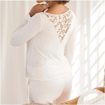 Пижама Cache Coeur Sofia, кофточка и брюки, р.S, кремовый (TN1600,PL1600/36503) - Pampik - 3