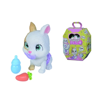 Ігровий набір Simba Pamper Petz Зайченя, що п’є та пісяє, з кольоровою лапкою, 3 аксесуари-сюрпризи (5953052) - Pampik