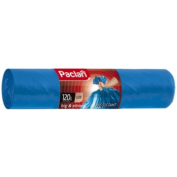 Пакети для сміття Paclan Big&Strong, 120 л, 25 шт., синій - Pampik