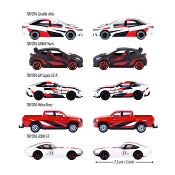 Набір металевих машинок Majorette Toyota. Перегони, 7.5 см, 5 шт. (2053189) - Pampik - 3