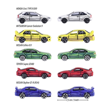 Набір металевих машинок Majorette Японська серiя, 7.5 см, 5 шт. (2051031) - Pampik - 3