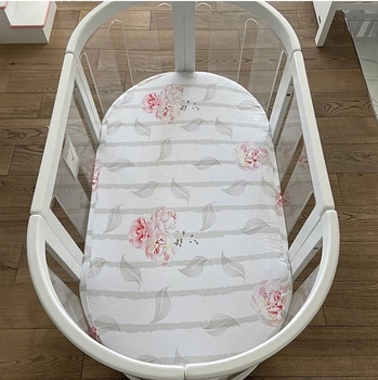 Простирадла на резинці Babyhood Vintage Flower, трикотаж, 2 шт., білий з принтом (37860) - Pampik - 4