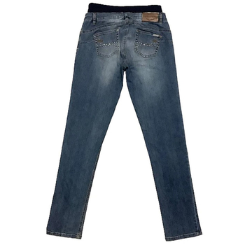 Джинси для вагітних Menonove звужені зі стразами, р.46, джинс, темно-блакитний (J12601/4512) - Pampik - 2