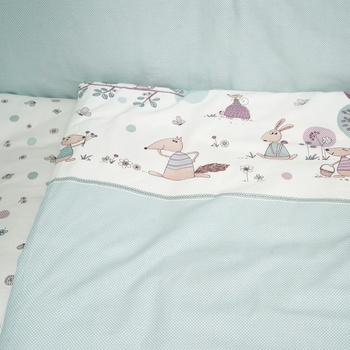 Постільний комплект Twins Sweet Forest, 8 ел., м'ятний (4051-SW-011) - Pampik - 5