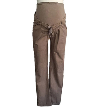 Штани для вагітних Menonove з трикотажним животом, пояс на гумці, р.46, хакі (J12124/4502) - Pampik - 3