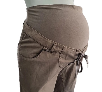 Штани для вагітних Menonove з трикотажним животом, пояс на гумці, р.46, хакі (J12124/4502) - Pampik - 5