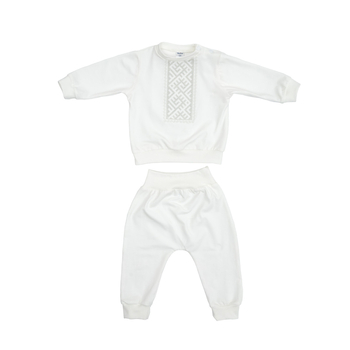 Костюм святковий Twins, з вишивкою, інтерлок, р.74, сірий (W-124-TCW74-10) - Pampik