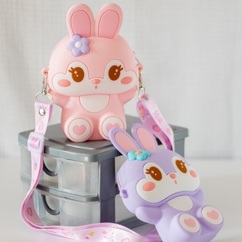 Детская силиконовая сумочка Bunny, 18х6х23 см, фиолетовый - Pampik - 2